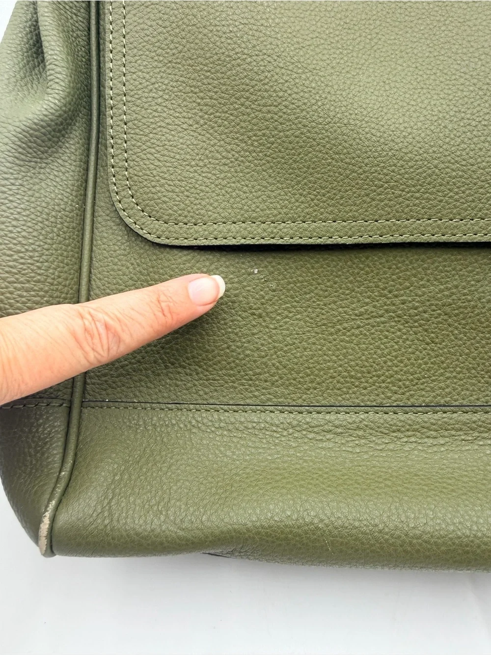 Coach Hudson F36810 Olive Saddle Pebbled Leather Messenger Laptop Bag